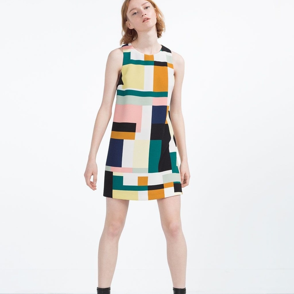 Zara Trafuluc Color Block Printed Romper